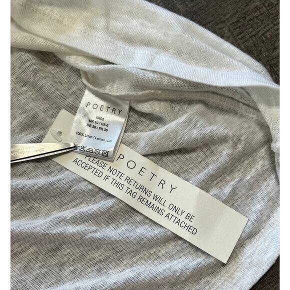 Poetry Women's 100% Linen White Sleeveless Vest Top, Size UK 10/US 6 (S) NWT - Picture 4 of 6